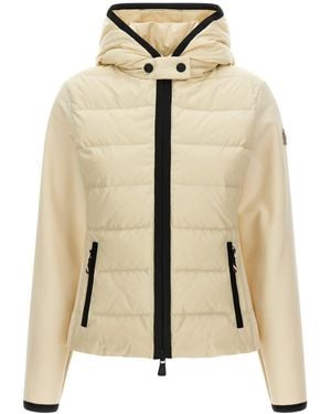 Moncler 'padded Zip-up' Cardigan - Natural