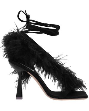 Sebastian Milano 'feather Wrap' Sandals - Black