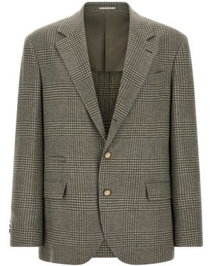 Brunello Cucinelli Blazer Prince Of Wales - Grün