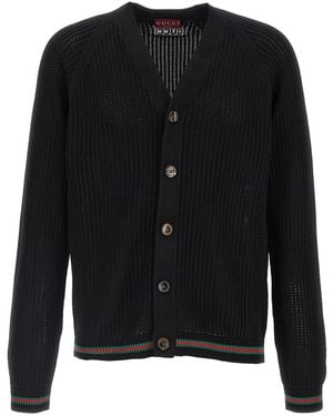 Gucci Web Ribbon Cardigan - Black