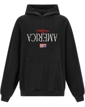 Willy Chavarria 'welcome To America-hooligan' Hoodie - Black