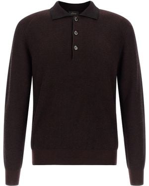 Brioni Polohemd Mit Kontrastfarbenem Kragen - Schwarz