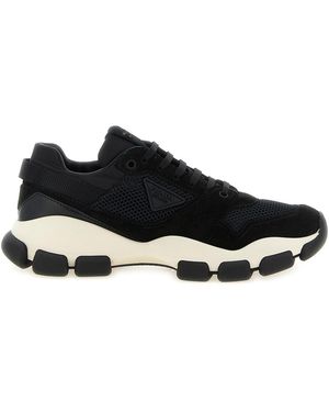Prada Sneakers Aus Netzgewebe Und Wildleder - Schwarz