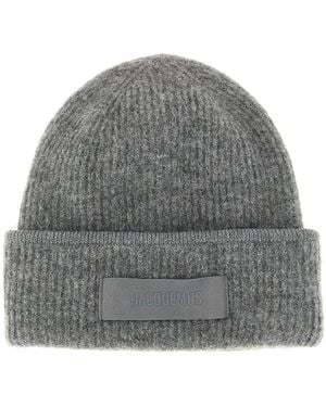 Jacquemus Le Bonnet Gros-Grain Beanie - Grey
