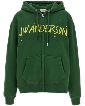 JW Anderson Printed Hoodie - Green