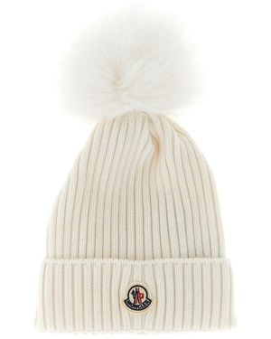 Moncler Beanie Mit Pom-Pom - Weiß