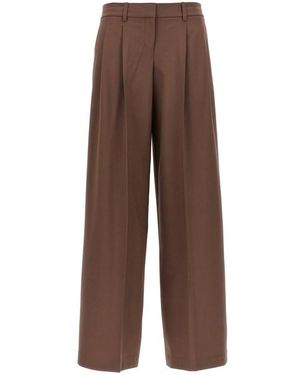 Theory Pantalone 'Low Rise Pleated' - Marrone