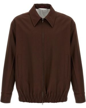 Gucci Wool Jacket With Pointed Collar - Brown