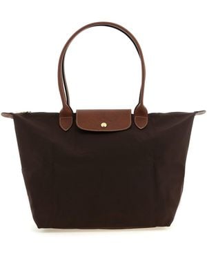 Longchamp Mokkafarbene 'L Le Pliage Original' Umhängetasche - Schwarz