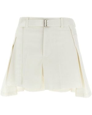 Sacai Wool Insert Shorts - White