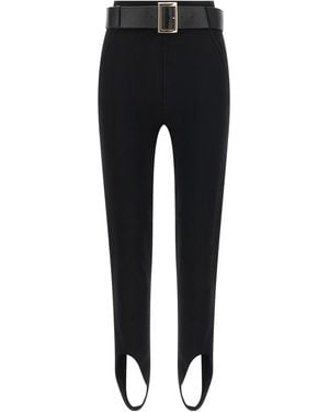 Self-Portrait Leggings Mit Steigbügel Und Gürtel - Schwarz
