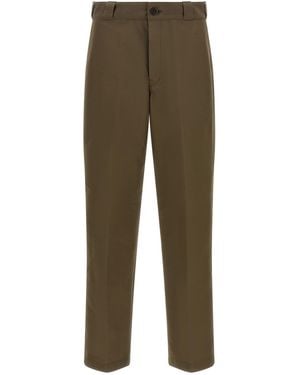 Prada Logo Tailored Trousers - Green