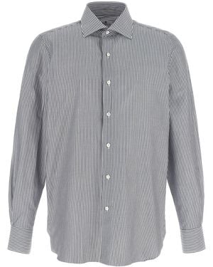 Finamore 1925 Striped Shirt - Grey