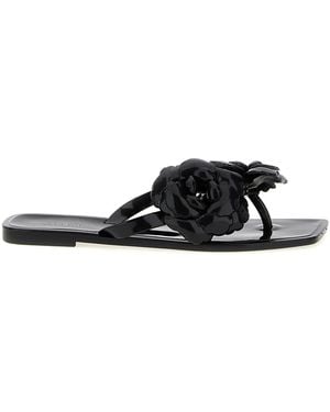 Coperni 'silicone Flower Flat' Sandals - Black