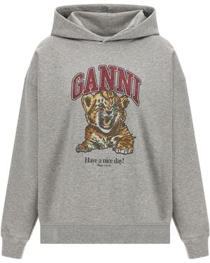 Ganni 'grey Tiger' Hoodie