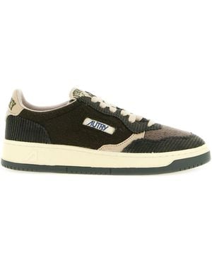Autry Medalist Low Sneaker Mit Cord-Details - Schwarz