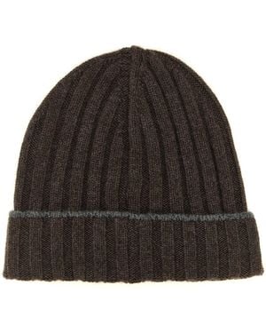 Brunello Cucinelli Cashmere Turn-up Beanie - Black