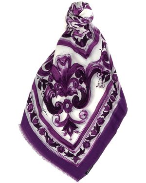 Dolce & Gabbana 'maiolica' Print Stole - Purple