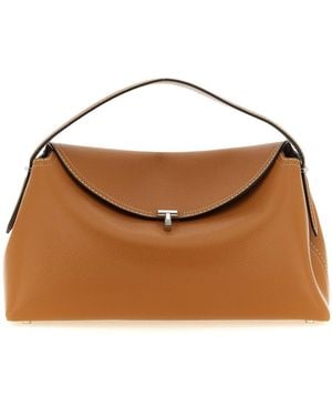 TOTEME Top Handle Bag With-Tone T-Lock - Brown