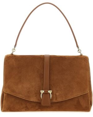 Ferragamo Shoulder Bag With Gancini Hardware - Brown
