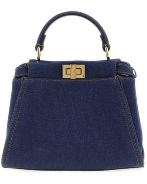 Fendi Borsa A Mano 'Peekaboo' Mini - Blu