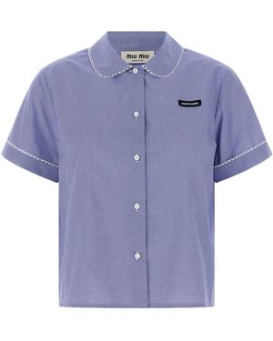 Miu Miu Mikro-Vichy-Hemd - Blau