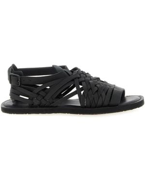 Yohji Yamamoto Braided Leather Sandals - Black