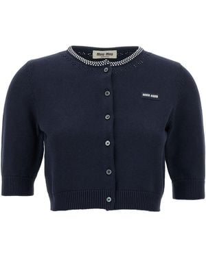 Miu Miu Cardigan 'Cropped - Blue