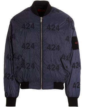 424 Reversible Logo Bomber Jacket. - Blue