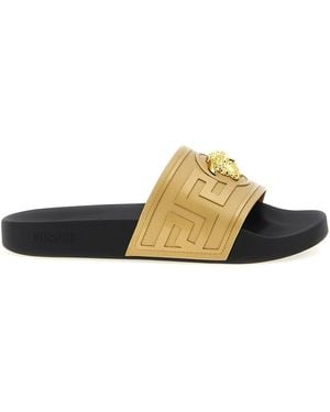 Versace 'la Medusa' Slides - Metallic