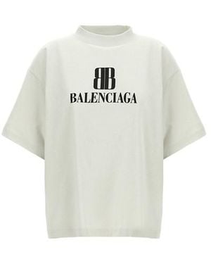 Tシャツ・カットソー BALENCIAGA LOGO CROPPED TOP Balenciaga Logo Cropped T-Shirt in Black | Lyst