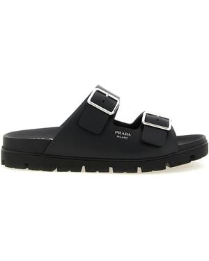 Prada Rubber Slides - Black