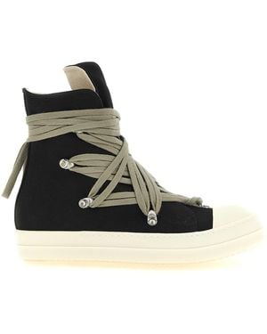 Rick Owens 'megalace Sneaks' Denim Trainers - Black