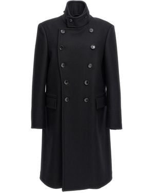 Tom Ford Wool Twill Double-Breasted Overcoat - Black