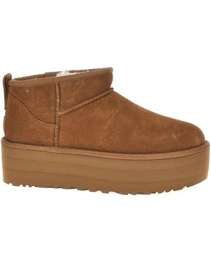 UGG 'classic Ultra Mini Platform' Ankle Boots - Brown
