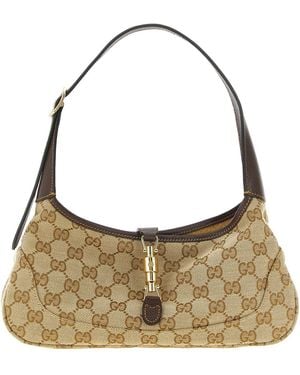 Gucci Mittelgroße 'Jackie Slim' Schultertasche - Natur
