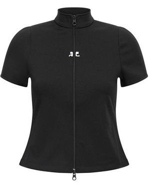 Courreges 'interlock Zipped' Top - Black