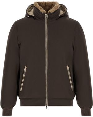 Brunello Cucinelli Detachable Hood Down Jacket - Black
