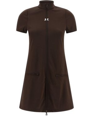 Courreges 'interlock Tracksuit Mini' Dress - Brown