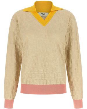 Fendi Ff Jacquard Jumper - Yellow