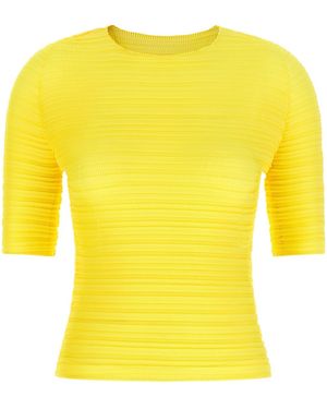 Issey Miyake Bluse "Jiggly Pleats" - Gelb