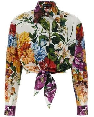 Dolce & Gabbana Camicia Crop Floreale - Multicolore
