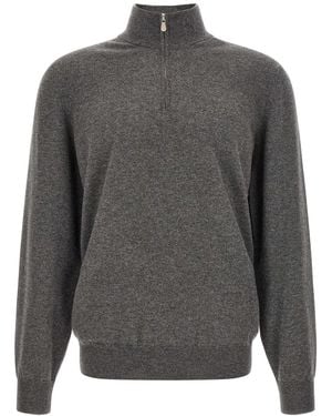 Brunello Cucinelli Half-zip Cashmere Jumper - Grey