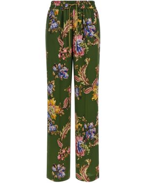 Etro Floral Print Trousers - Green