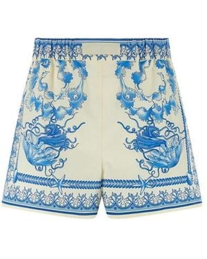 Versace Short 'Barocco' - Blu