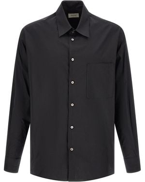 Lemaire Cotton And Silk Shirt - Black