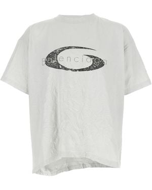 Balenciaga T-Shirt Mit Knittereffekt - Grau