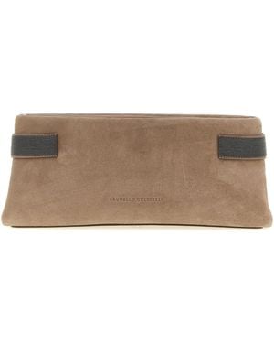Brunello Cucinelli 'essence' Pouch - Brown