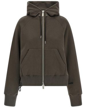 Sacai Cotton Hoodie - Brown