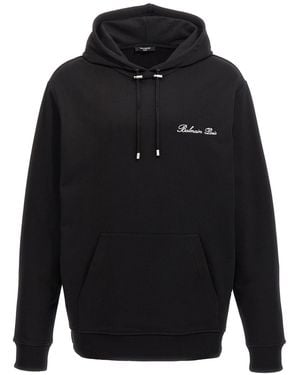 Balmain Signature Hoodie' Sweatshirt - Black
